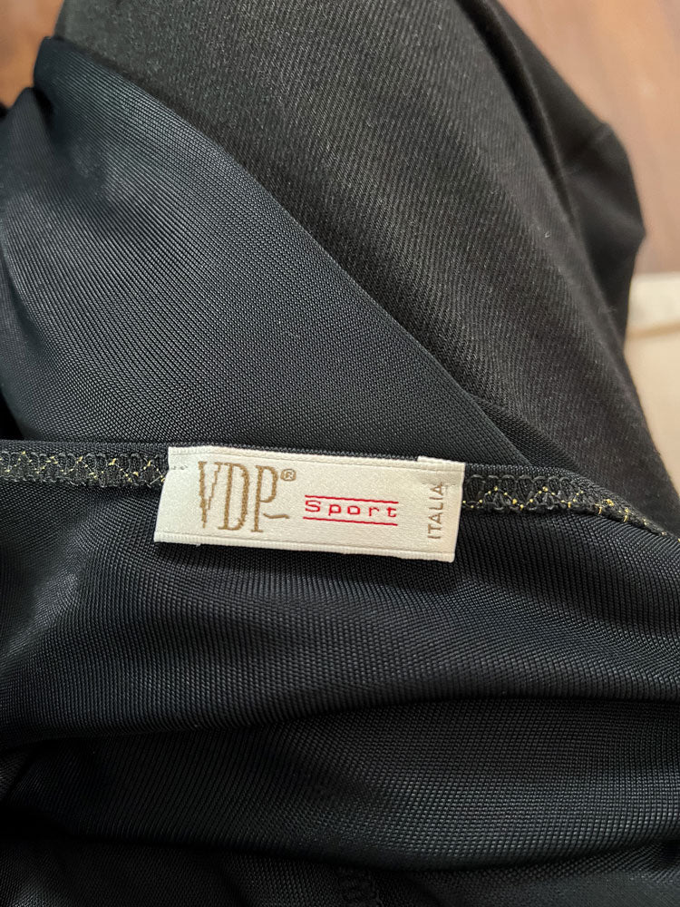 VDP 2000s Black Halter Dress with Gold Heart Beading