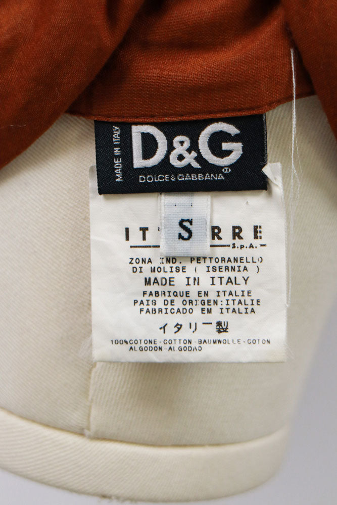 D&G 2000s Rust Cotton Gauze Blouse with Flared Sleeves