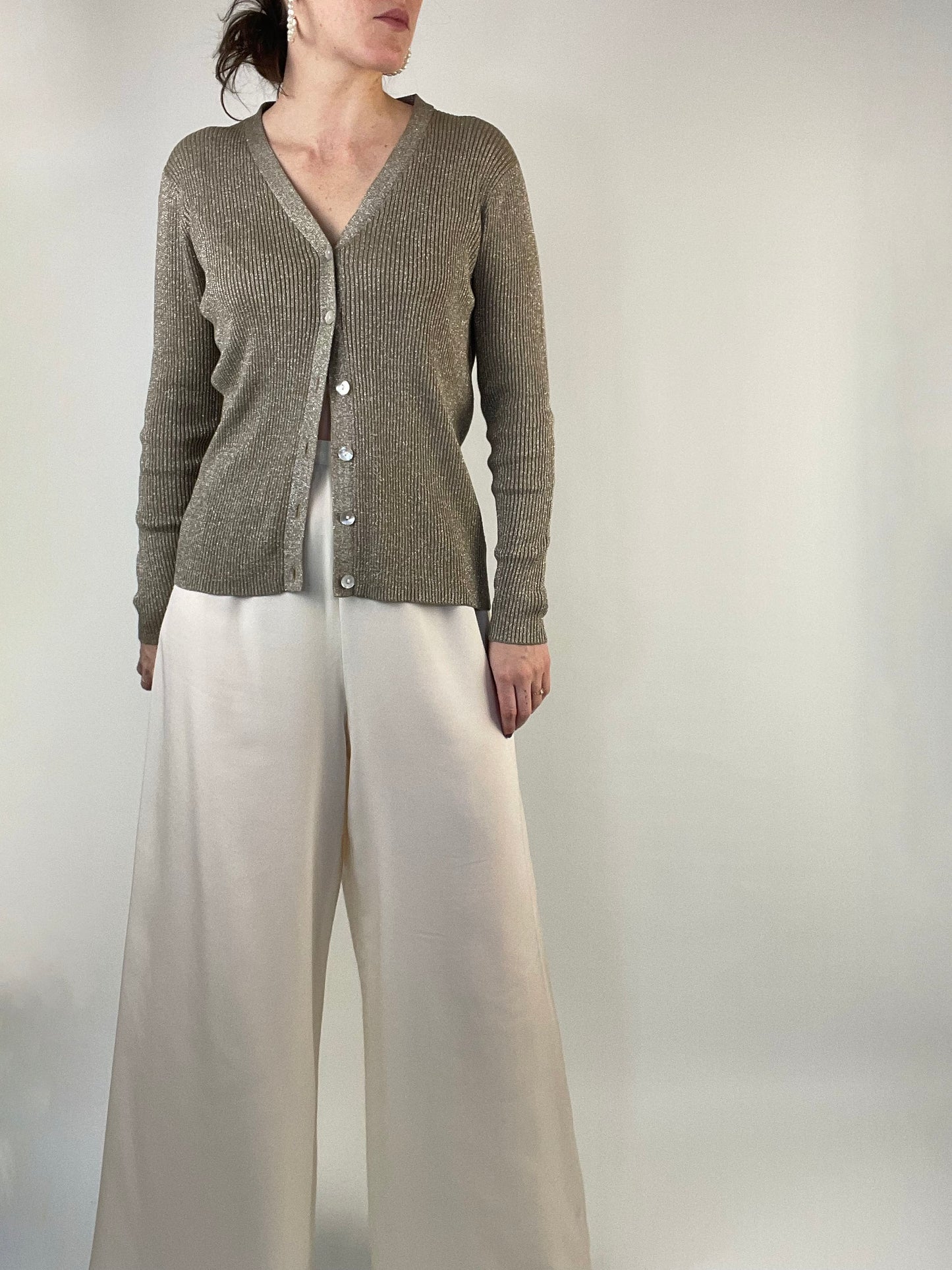 Metallic Sparkle Silk Cardigan