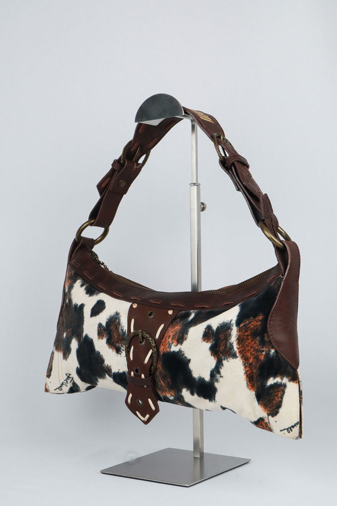 Just Cavalli 2000s Cowhair Shoulder Bag