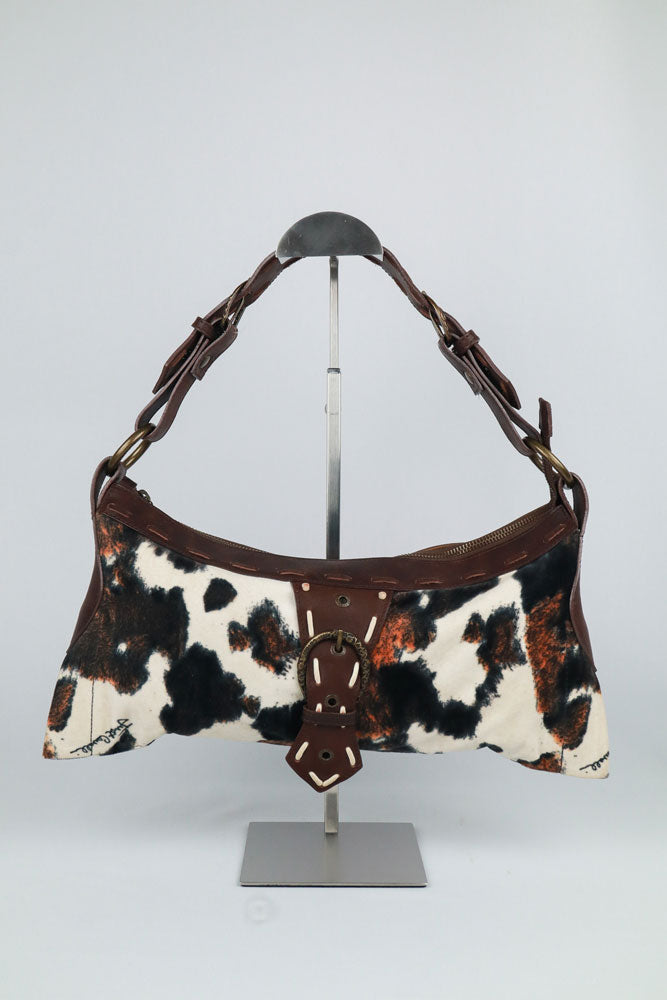 Just Cavalli 2000s Cowhair Shoulder Bag