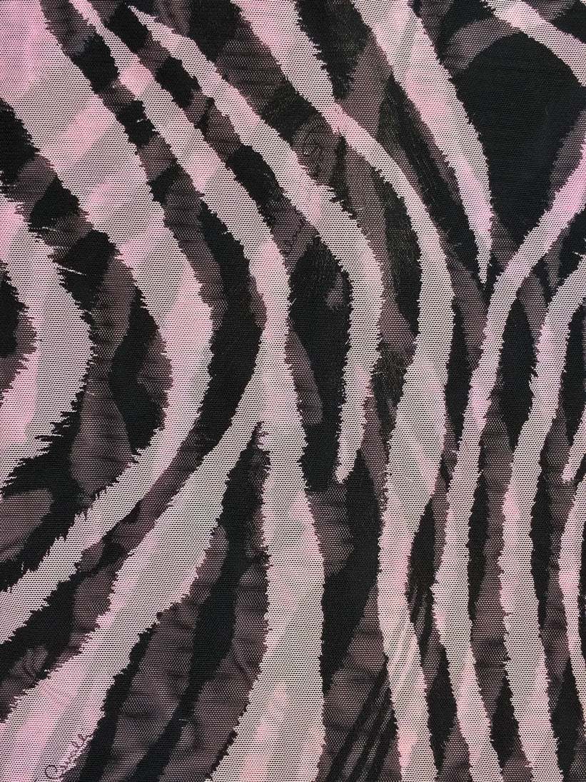 Roberto Cavalli 2000s Pink Zebra Mesh Top