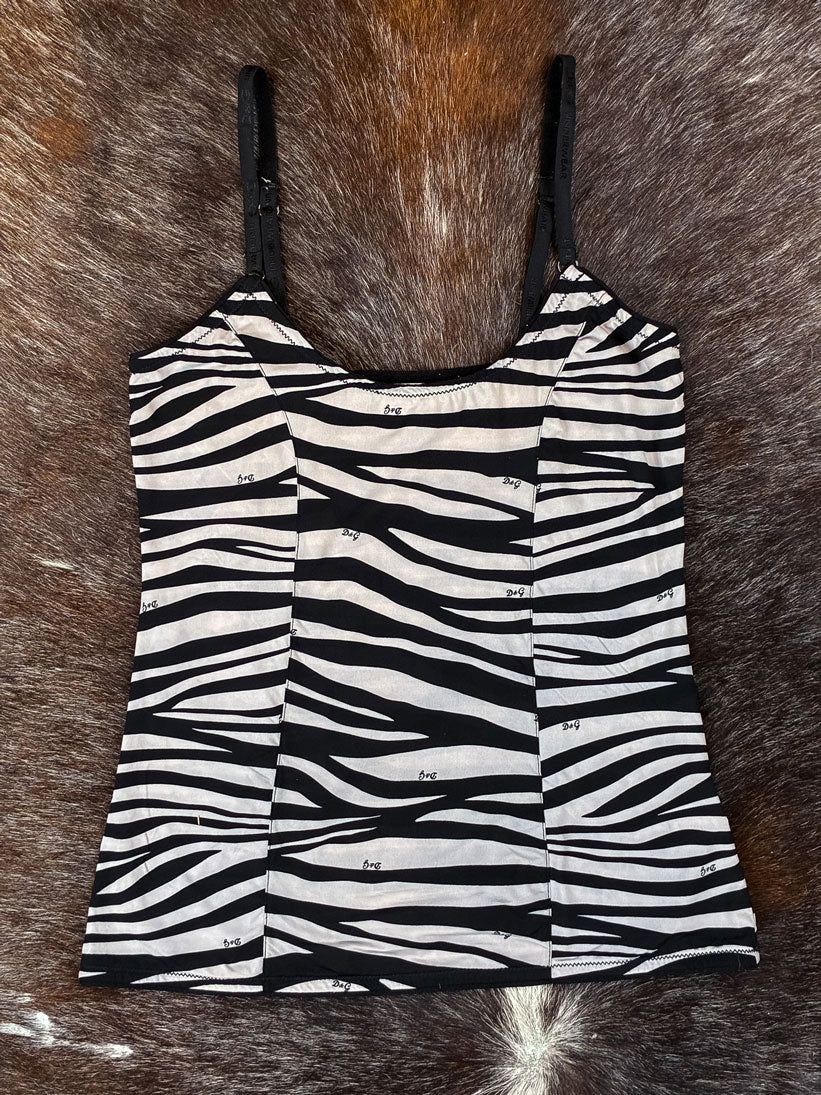D&G 2000s Zebra Print Stretch Cami