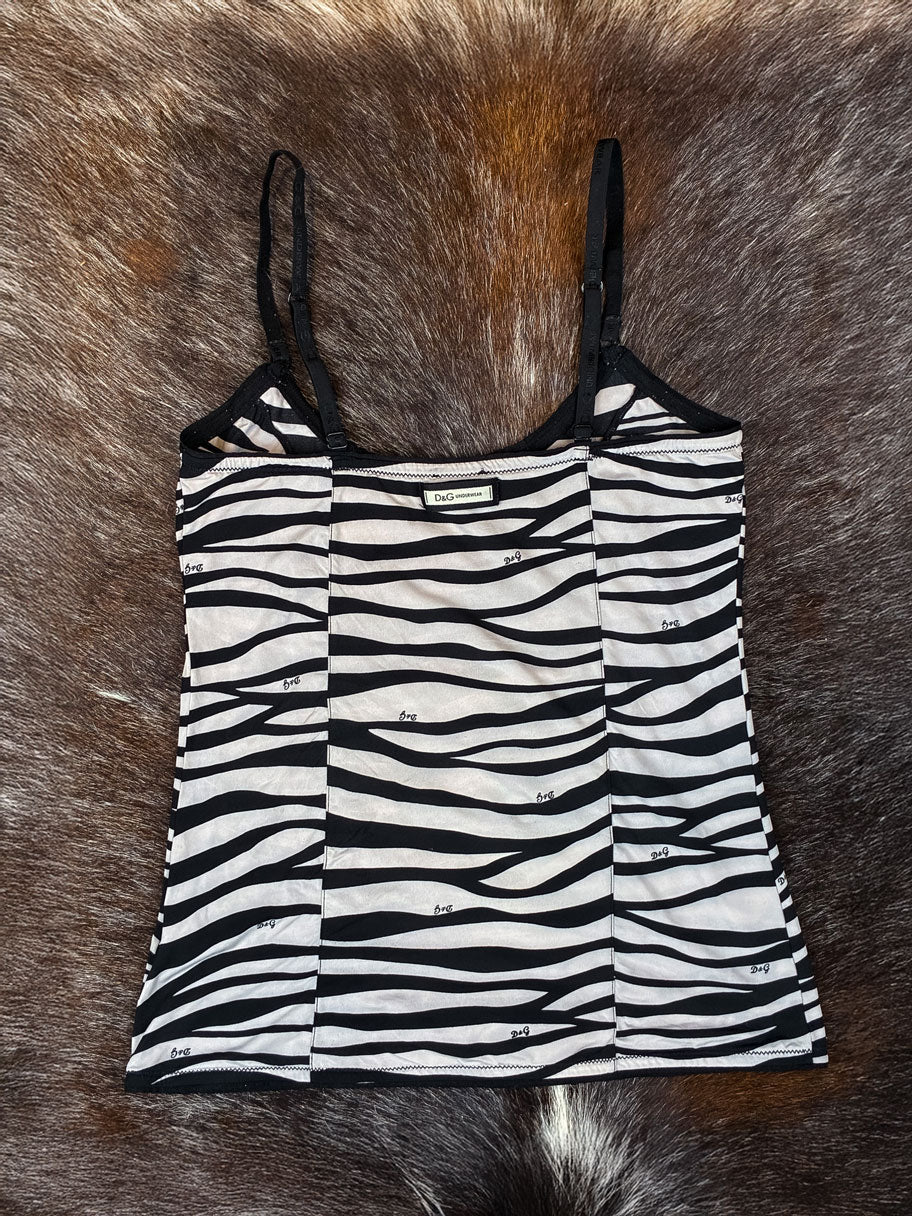 D&G 2000s Zebra Print Stretch Cami