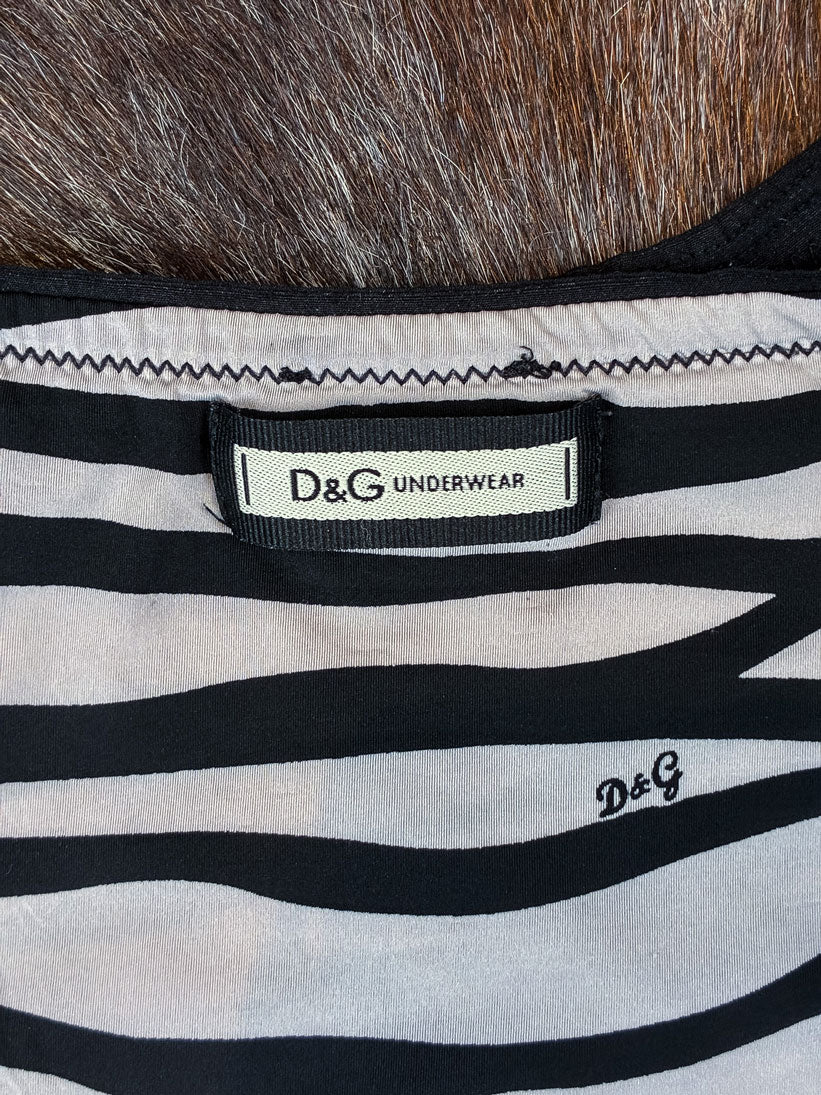 D&G 2000s Zebra Print Stretch Cami