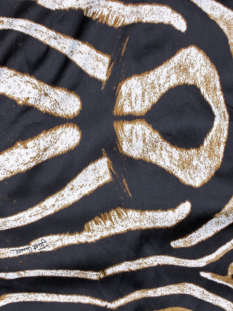 Roberto Cavalli 2000s Gold Zebra Print Bustier Mini Dress