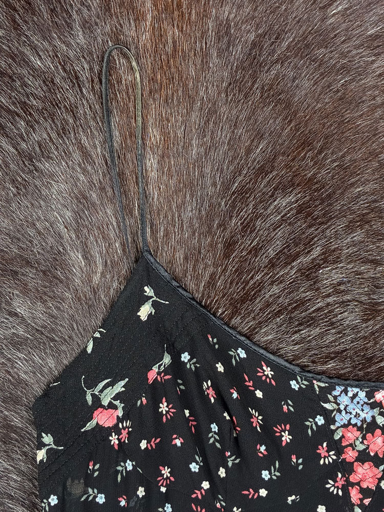 D&G 2000s Black Floral Mini Dress
