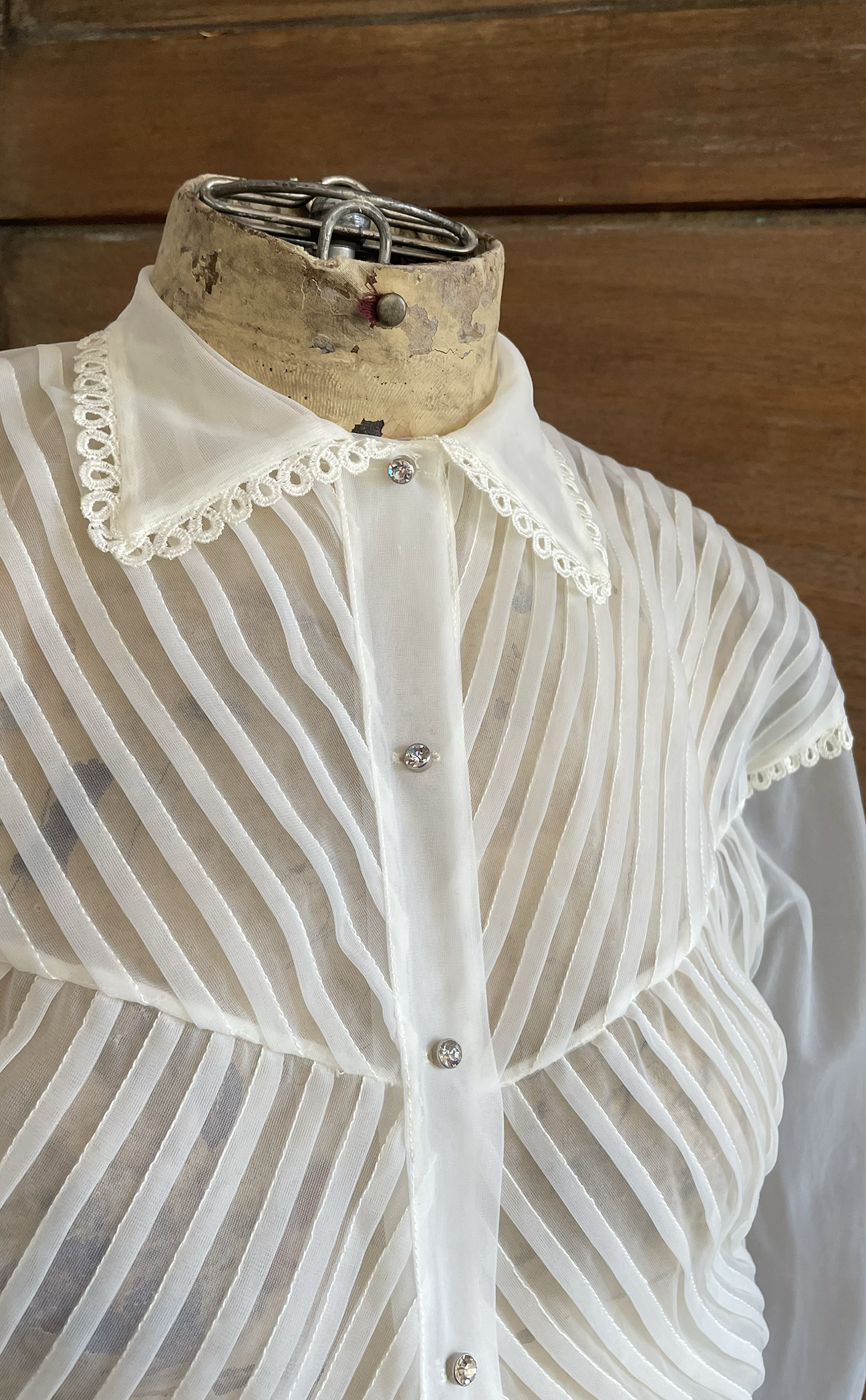 1950s Chiffon Pintuck Blouse