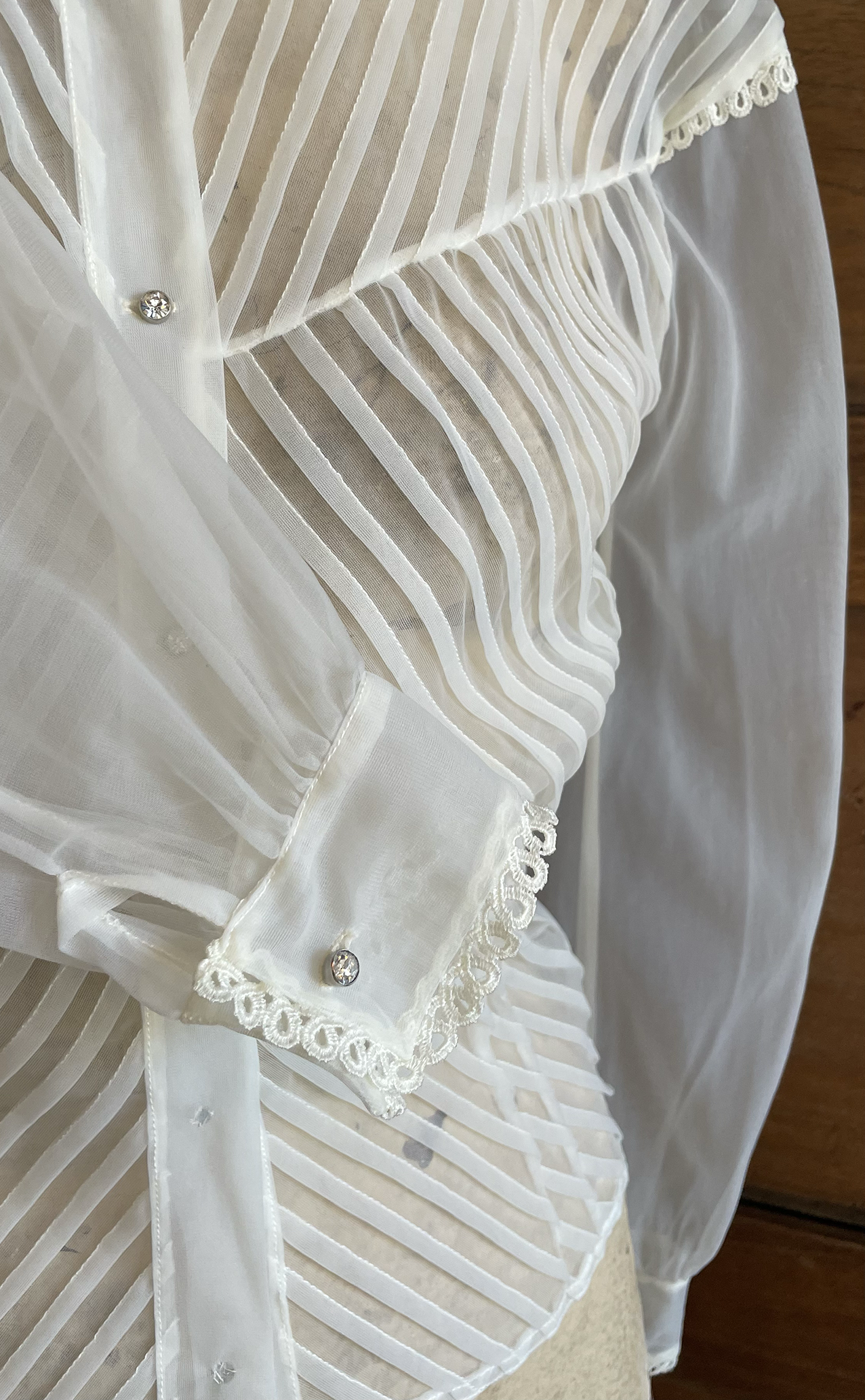 1950s Chiffon Pintuck Blouse