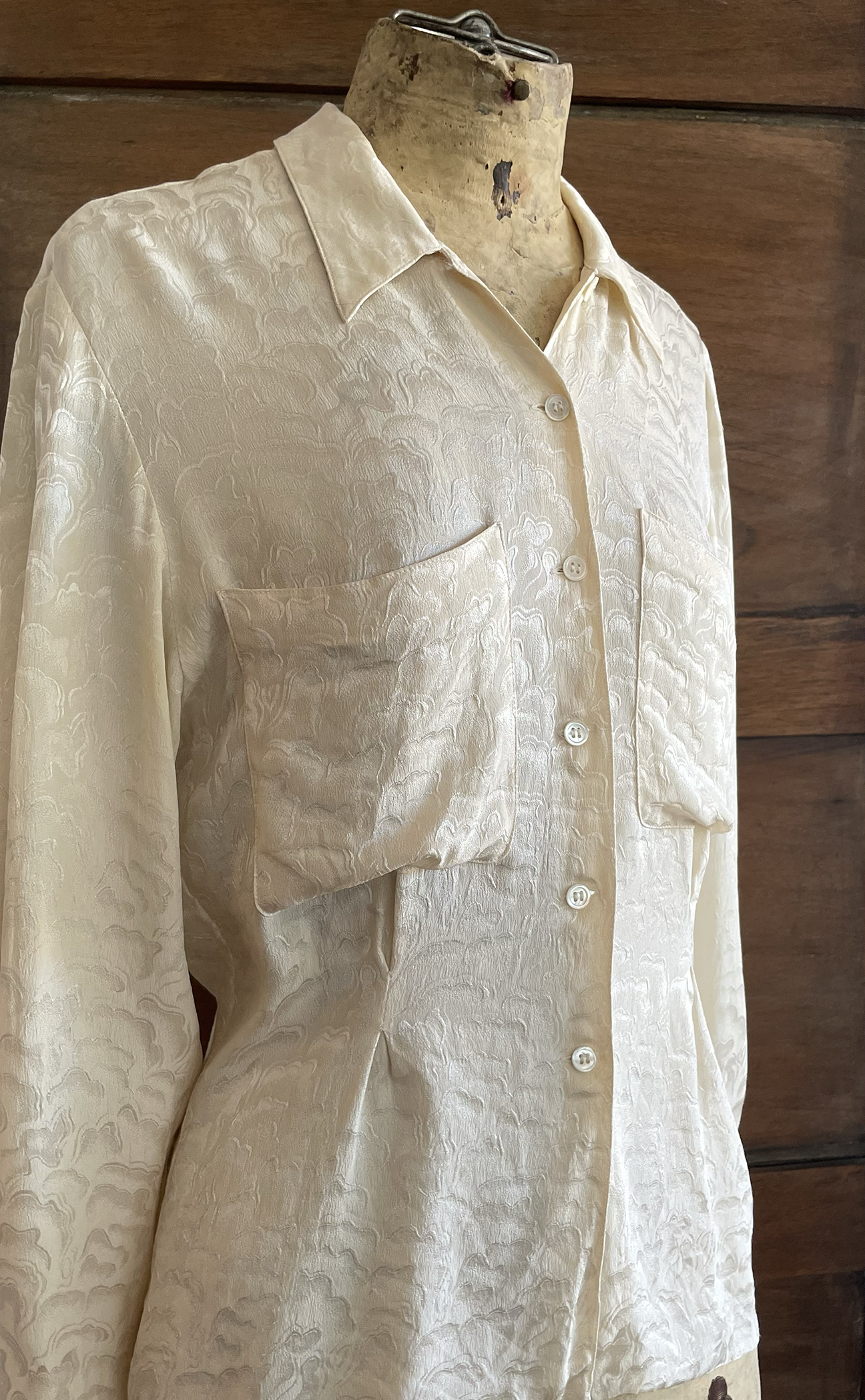 1980s Christian Dior Silk Button Up