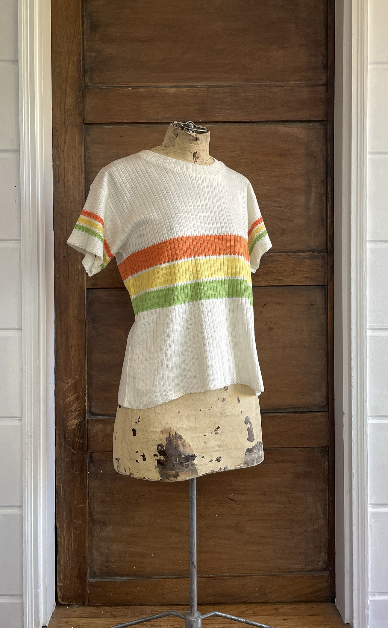 1960s Striped Ribbed Knit