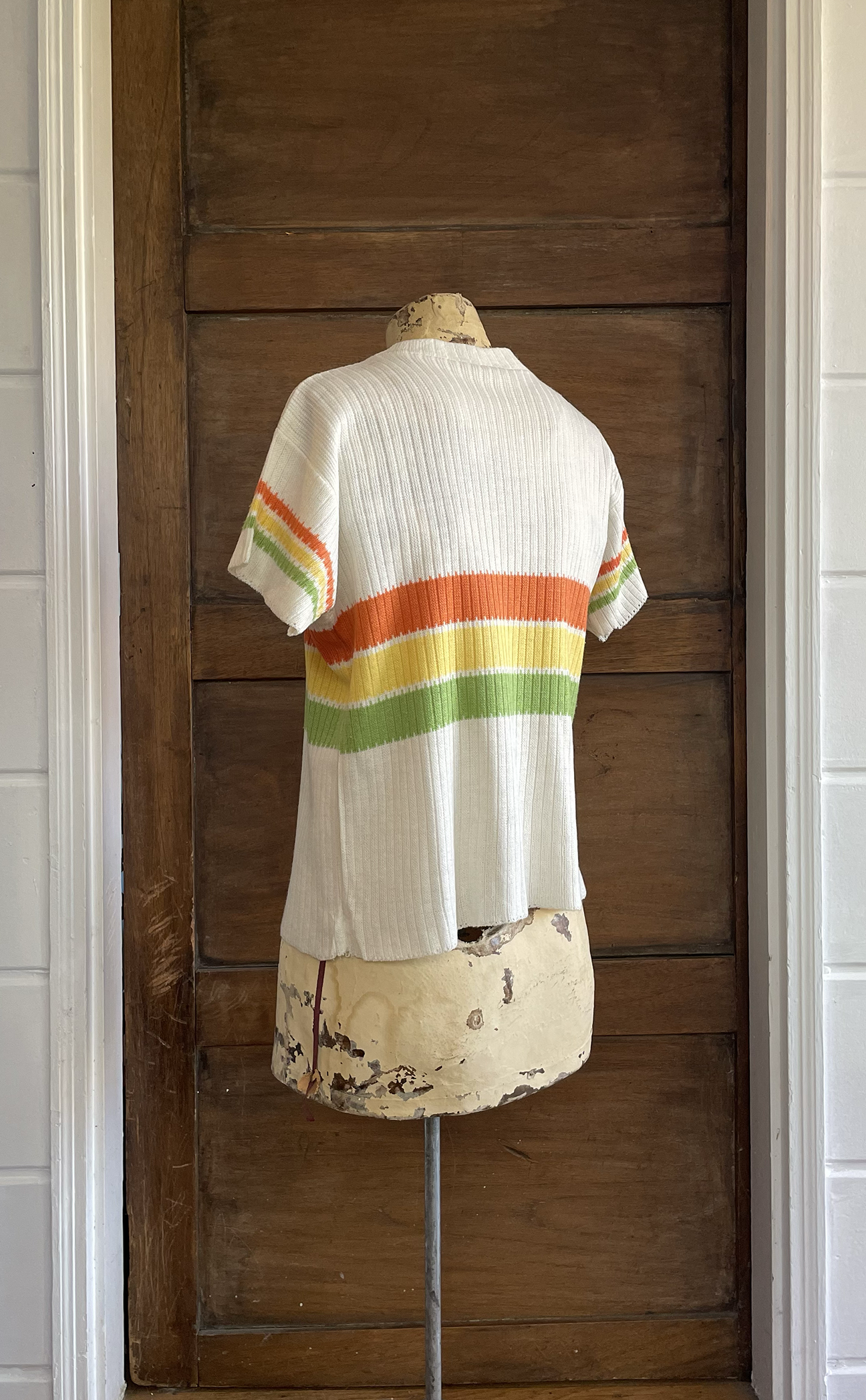 1960s Striped Ribbed Knit