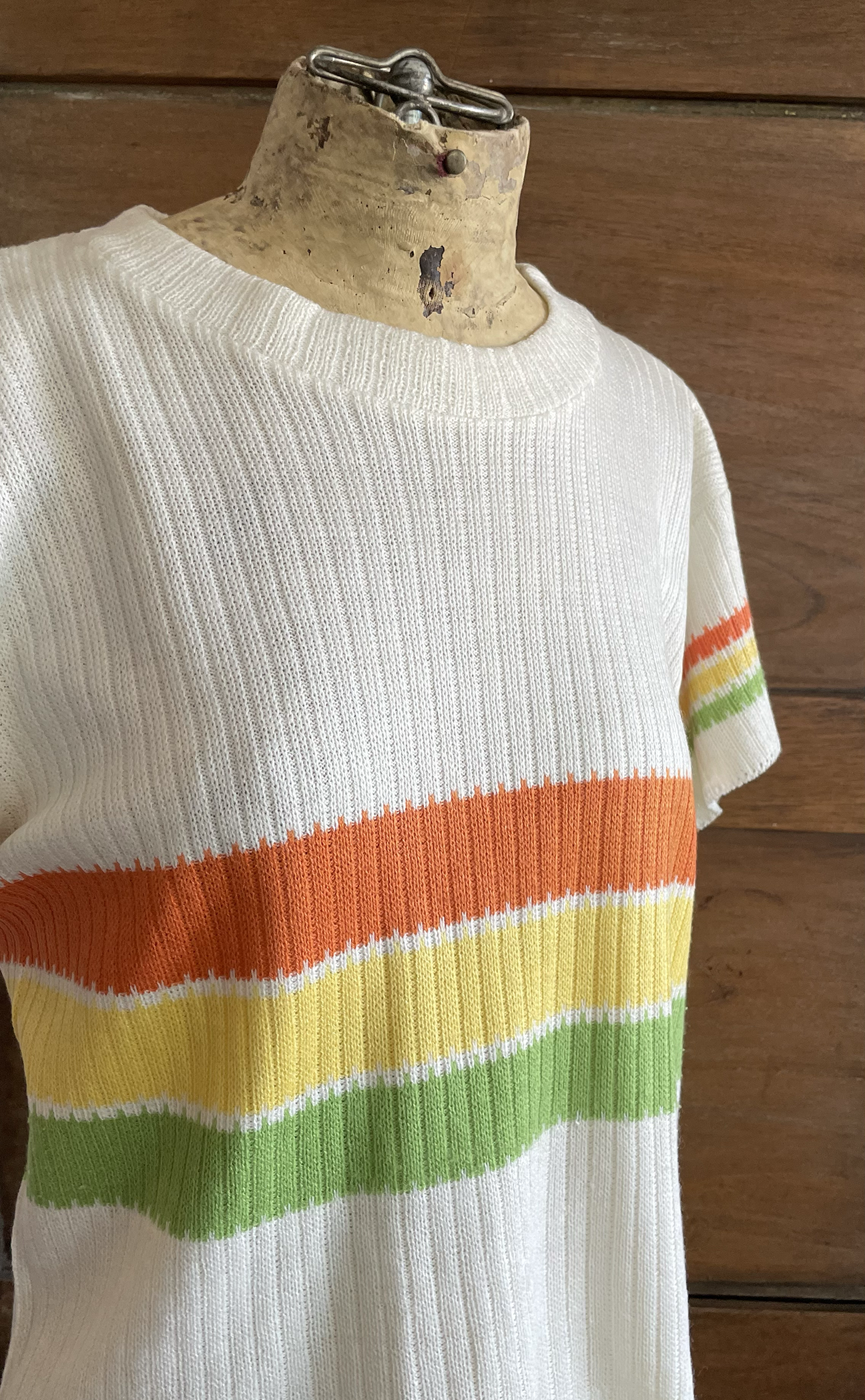 1960s Striped Ribbed Knit