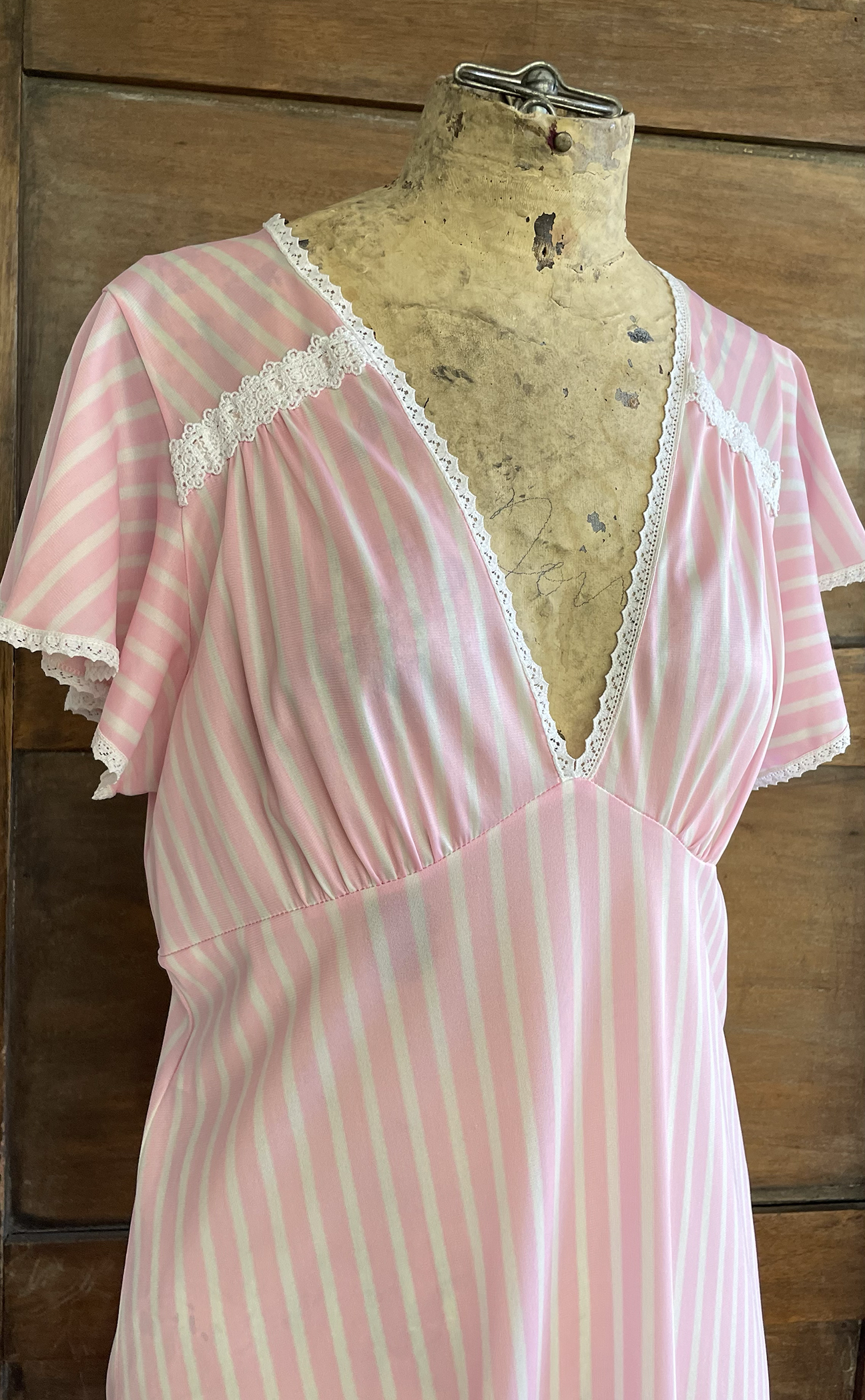 1970s Striped Nightgown