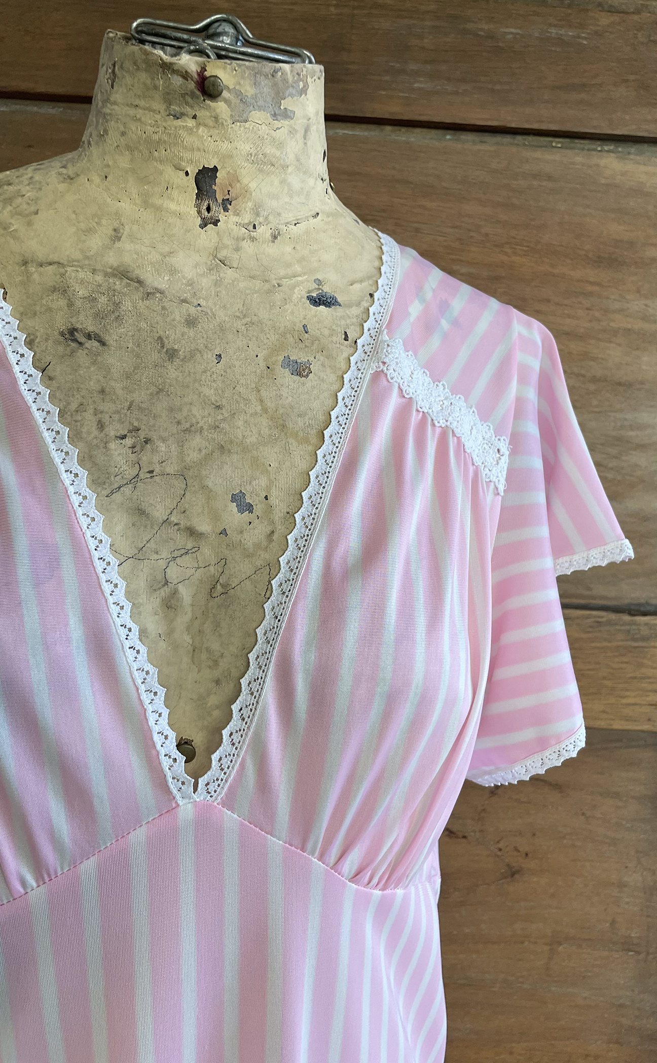 1970s Striped Nightgown