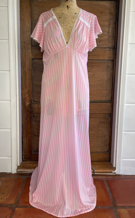 1970s Striped Nightgown