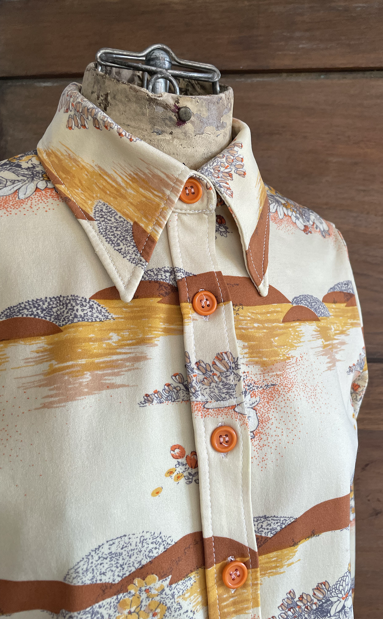 1970s Desert Flower Button Up