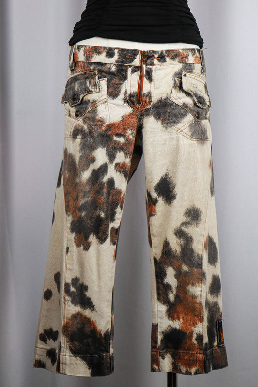 Just Cavalli 2000s Cow Print Capris