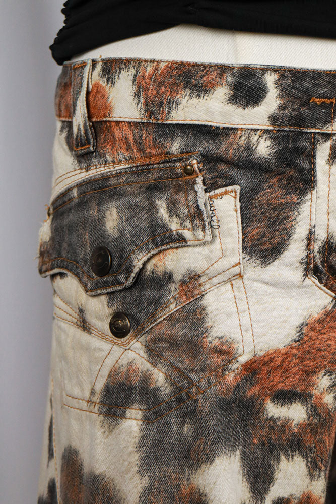 Just Cavalli 2000s Cow Print Capris