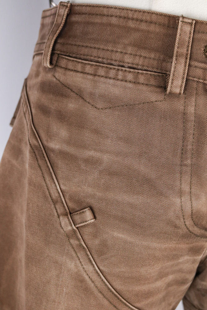 Dolce & Gabbana 1999 Brown Flared Pants with Gold Belt Buckle