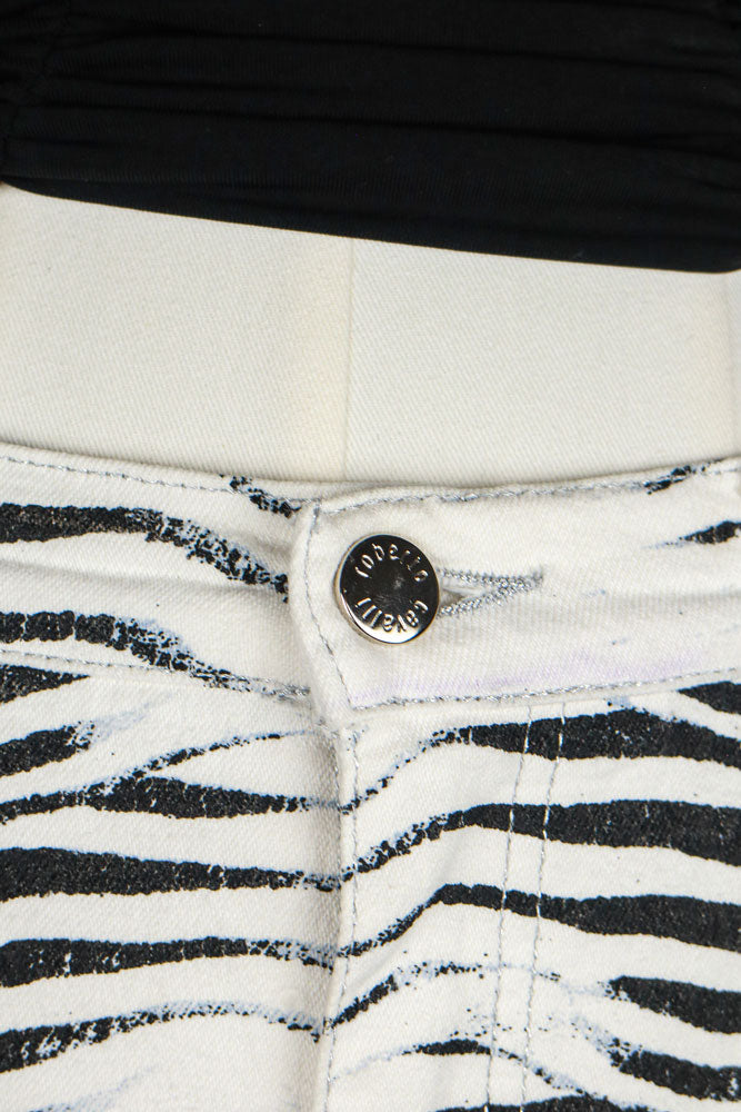 Roberto Cavalli Early 2000s Zebra Print Jeans