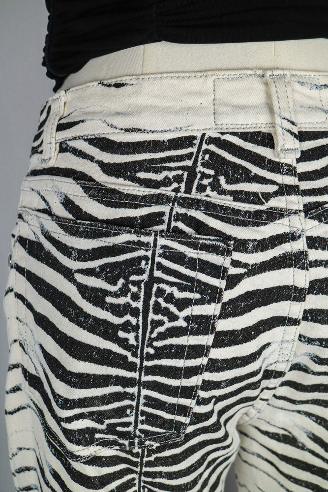 Roberto Cavalli Early 2000s Zebra Print Jeans