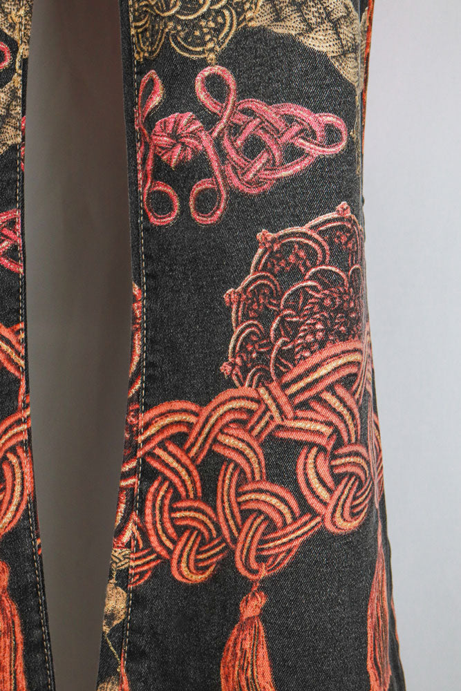 Just Cavalli 2000s Baroque Print Bootcut Jeans