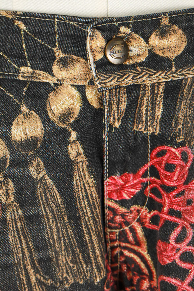 Just Cavalli 2000s Baroque Print Bootcut Jeans