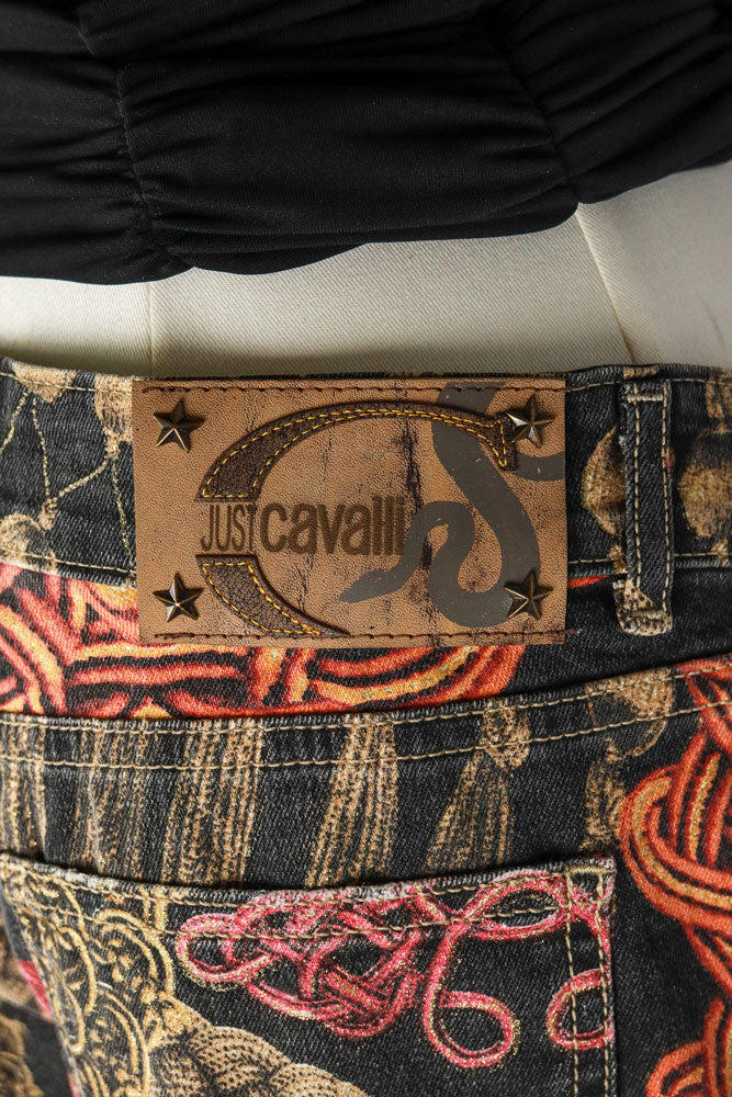 Just Cavalli 2000s Baroque Print Bootcut Jeans
