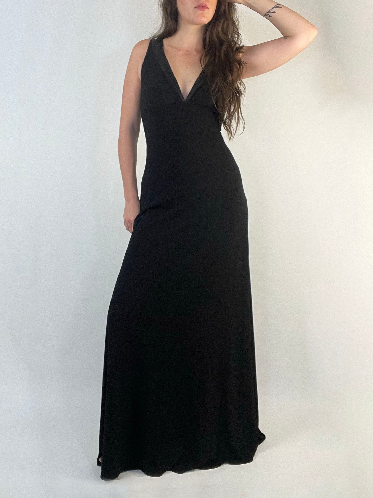 Black V-Neck Formal Dress