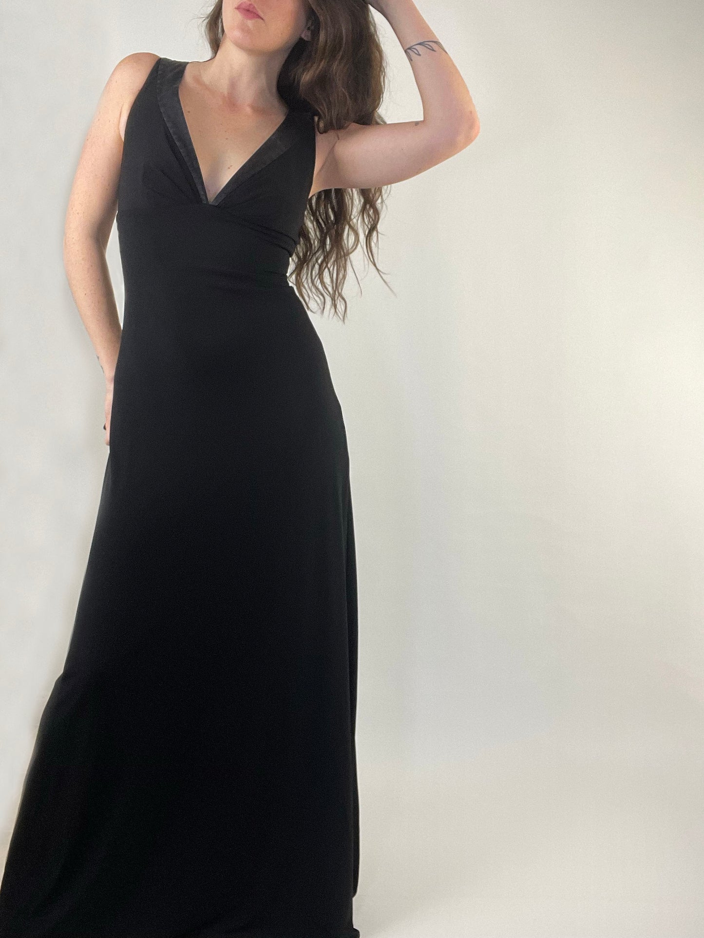 Black V-Neck Formal Dress