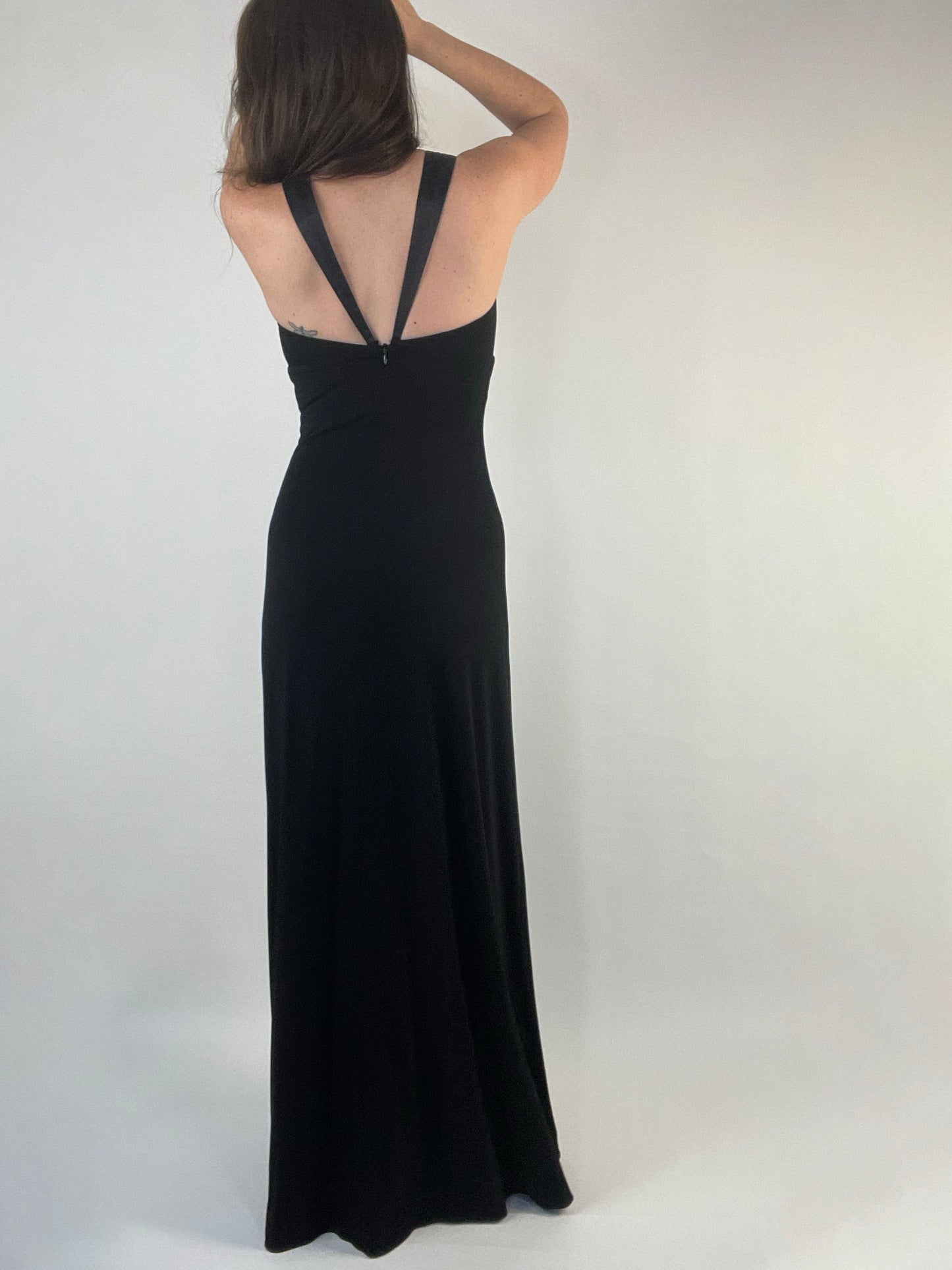 Black V-Neck Formal Dress