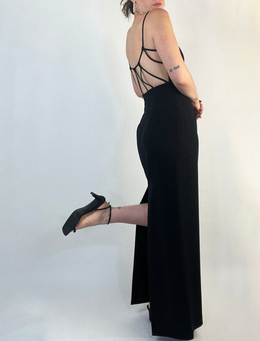 Black Low Back Formal Dress