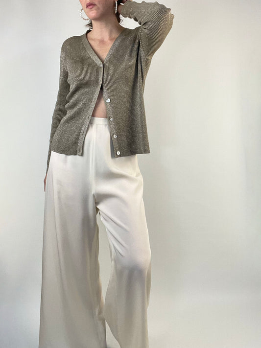 Metallic Sparkle Silk Cardigan