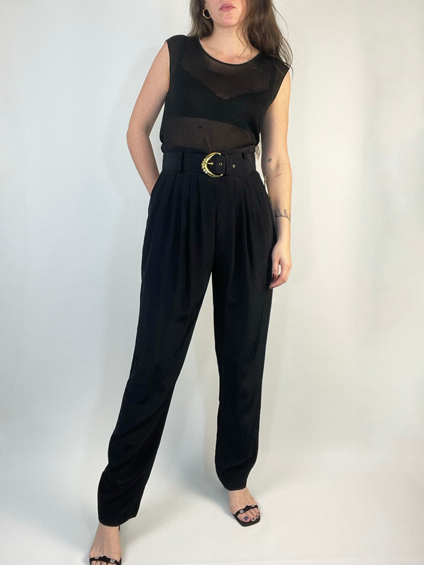 60s Deadstock High Rise Belted Pants