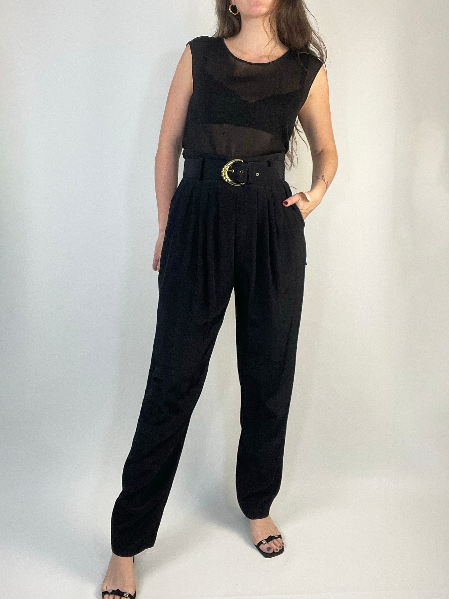 60s Deadstock High Rise Belted Pants