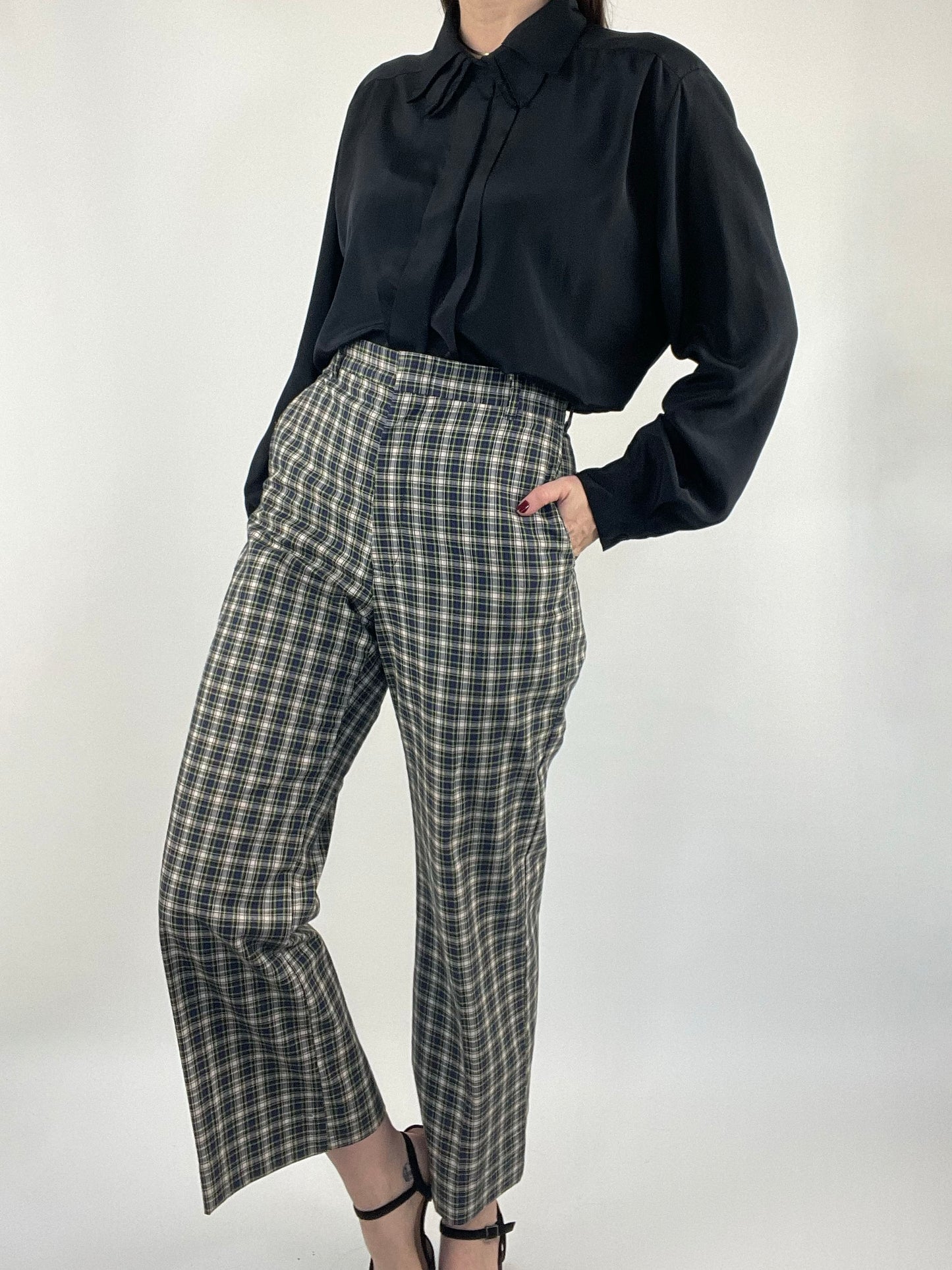 Vintage Green Plaid Pants