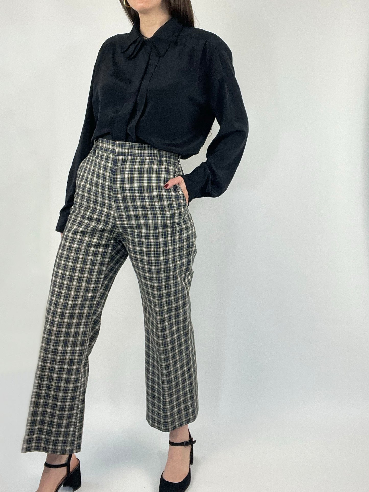 Vintage Green Plaid Pants