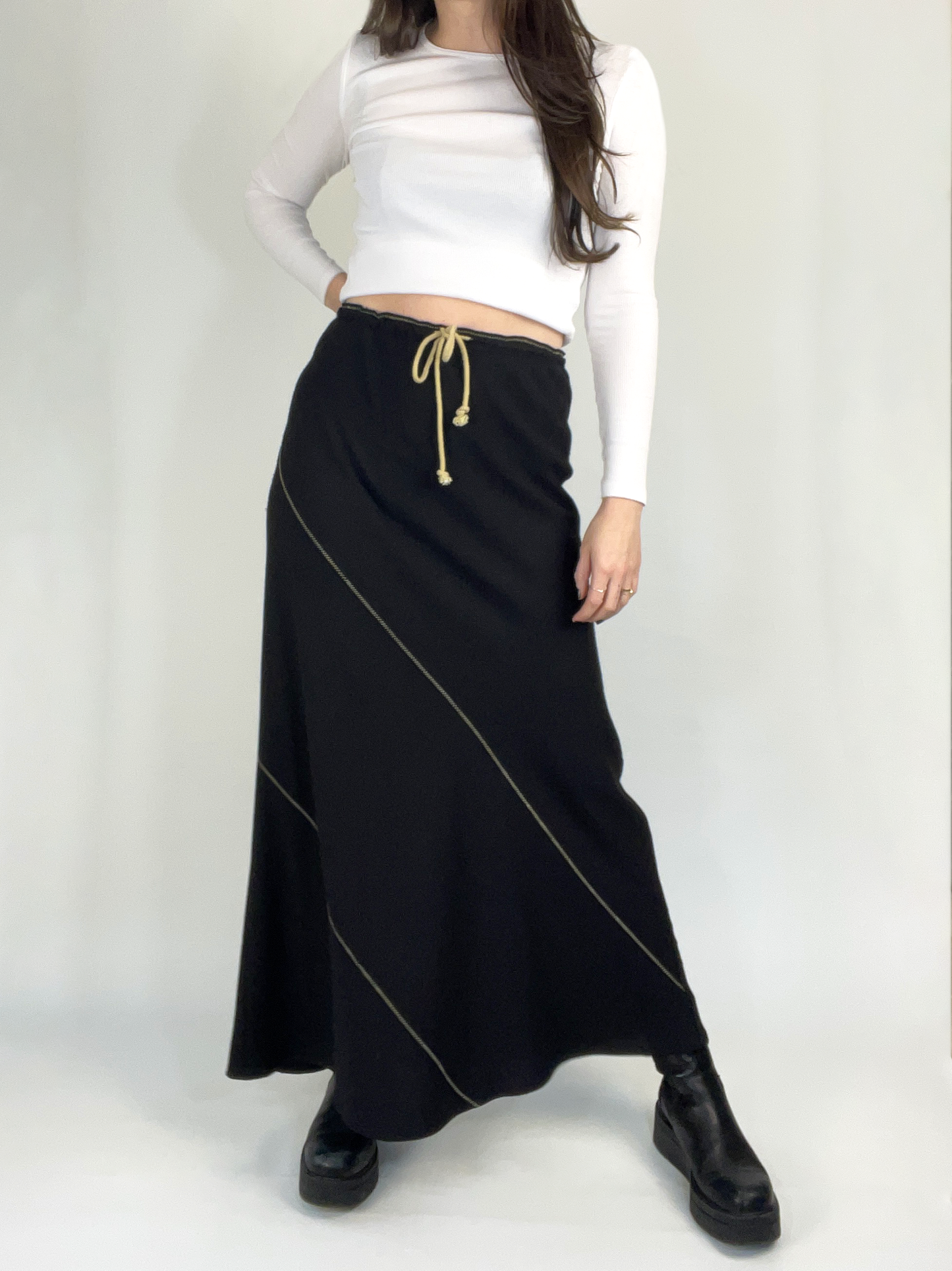 Vintage Black Maxi Skirt