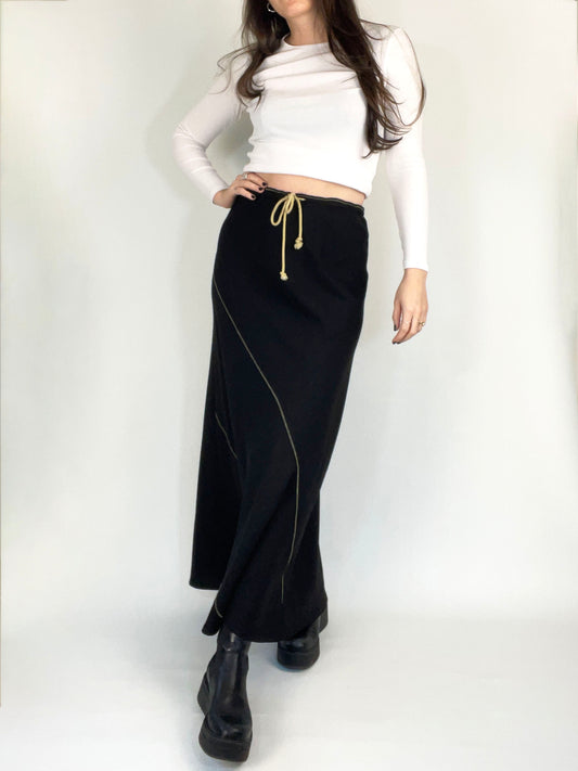 Vintage Black Maxi Skirt