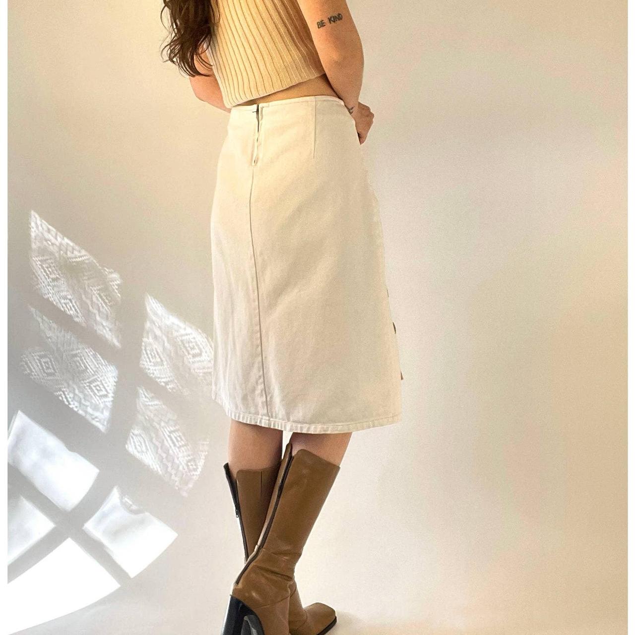 Vintage White Denim Skirt